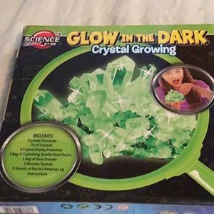 Glow in the dark crystal growing